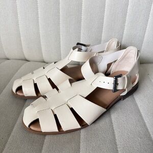 Old Navy Cream Faux Leather Fisherman Sandles Shoes / Size 7